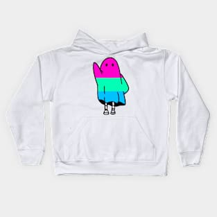 polysexual ghost Kids Hoodie